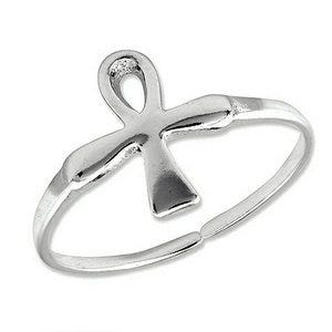 Sterling Silver Ankh (Egyptian Cross) Toe Ring