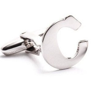 Genuine Sterling Silver Letter "C" Cufflinks