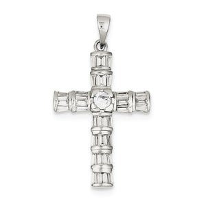 Sterling Silver CZ Cross Pendant