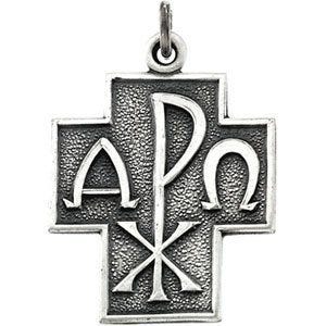 Sterling Silver ALPHA & OMEGA CROSS
