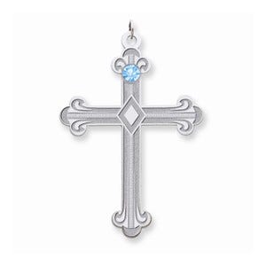 Sterling Silver Crystal Family Cross Pendant