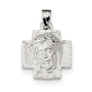 Sterling Silver D/C Satin & Polished Ecce Homo Medal Pendant