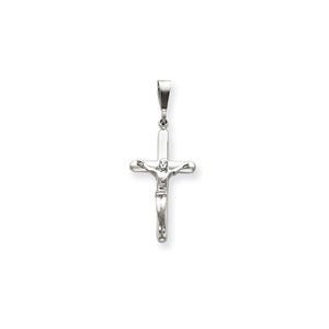 14k White Gold Crucifix Pendant
