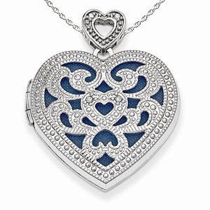 Sterling Silver Pierced Heart Photo Locket