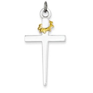 18k Gold -plated Sterling Silver Cross Pendant