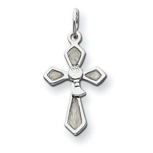 Sterling Silver Chalis with Enameled Cross Holy Communion Charm