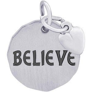 BELIEVE TAG W/HEART ENGRAVABLE