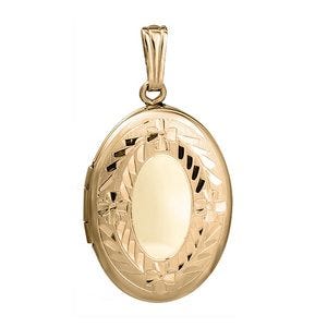 14K Gold Filled Oval Photo Locket - 1/2 inch x 3/4 inch