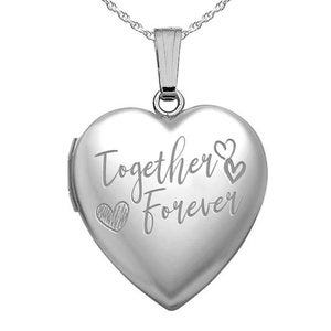 "Together Forever" Heart Photo Locket