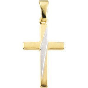 14K Two-Tone Gold CROSS PENDANT