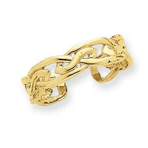 14k Yellow Gold Weave Toe Ring