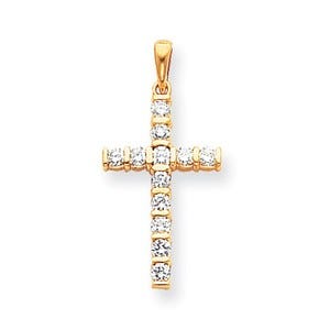 14k AA Diamond Latin Cross Pendant