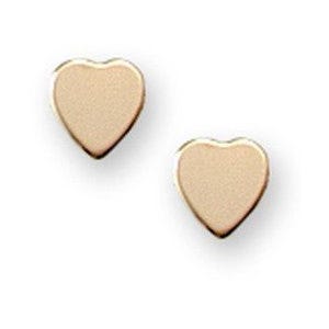 14K Yellow Gold Hearts Children Post Earrings