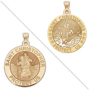 Surfing or Surf (Boy & Girl) - Saint Christopher Doubledside Sports Religious Medal "EXCLUSIVE"