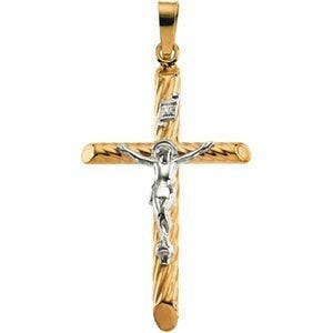 TWO TONE CRUCIFIX PENDANT