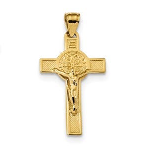 14k San Benito 2-Sided Crucifix Pendant