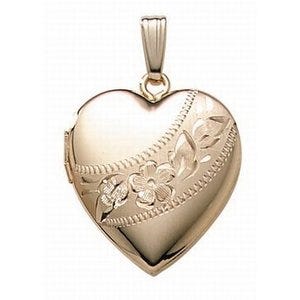 14K Gold Filled Heart Photo Locket - 3/4 inch x 3/4 inch