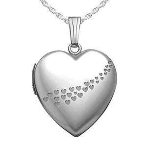 Sterling Silver "Sweetheart" "Cascade of Hearts" Heart Photo Locket