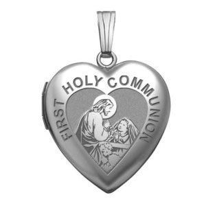 Sterling Silver Heart "Girls Holy Communion" Locket