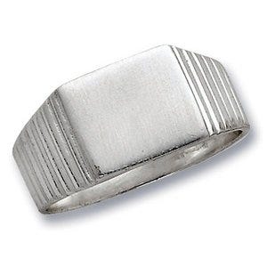 Sterling Silver Men's Square Signet Ring