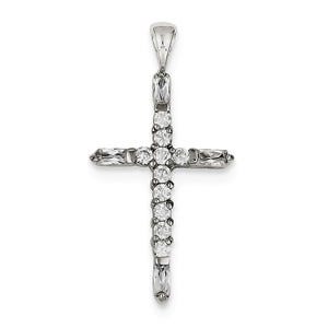 Sterling Silver CZ Cross Pendant