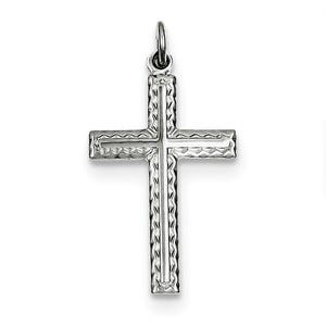 Sterling Silver Rhodium-plated Cross Charm