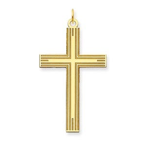 14K Laser Designed Cross Pendant