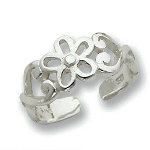 Sterling Silver Flower Toe Ring