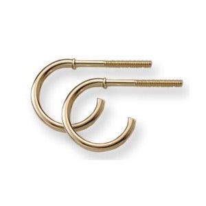 14K Yellow Gold Children's "Safety Back Hoop" Earrings