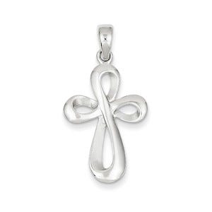 14k White Gold Cross Pendant