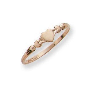 14K Yellow Gold Children's Signet "Heart" Ring