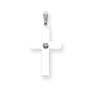 14k White Gold .02ct. Diamond Cross Pendant