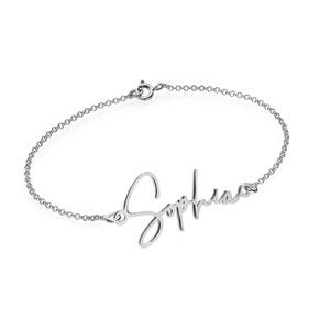 Exclusive Personalized Modern Script Name Anklet / Ankle Bracelet - Adjustable Size