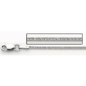 14K White Gold 1.0mm Round Snake