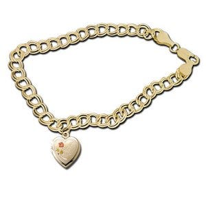 14K Yellow Gold Heart-Shaped "I Love You" Locket Bracelet