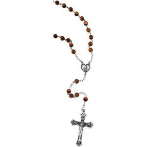 BROWN & GOLD STONE ROSARY