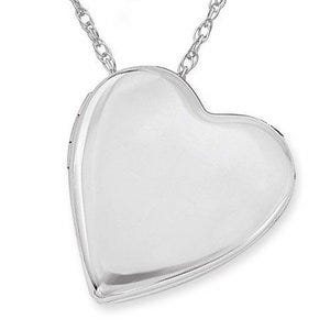 Sterling Silver Side Dangle Plain Heart Photo Locket
