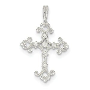 Sterling Silver CZ Cross Pendant