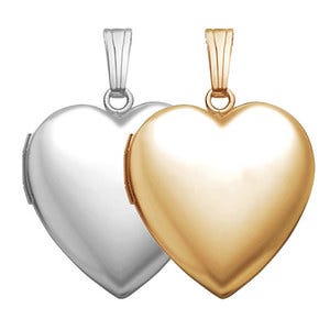 Build Your Own Gold 2-Picture Heart Locket with Birthstone