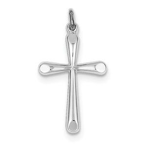 Sterling Silver Rhodium-plated Cross Charm