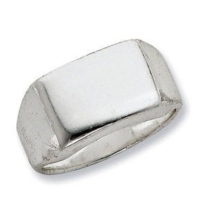 Sterling Silver Women's Rectangle Signet Ring