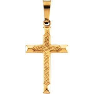 14K Yellow Gold CROSS PENDANT W/DESIGN
