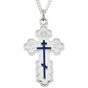Sterling Silver ST. ANDREW CROSS w/ Blue Enamel