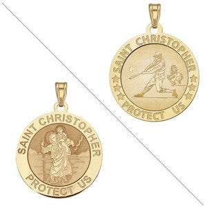 Baseball - Saint Christopher Doubledside Sports Religious Medal "EXCLUSIVE"