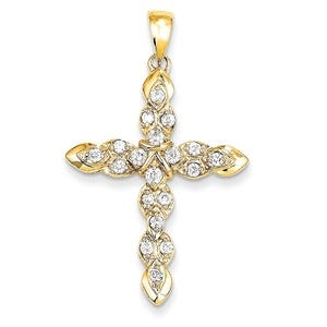 14k Diamond Cross Pendant