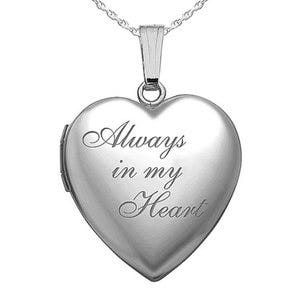 Sterling Silver "Always In My Heart" Heart Photo Locket