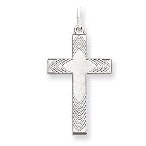 Sterling Silver Laser Designed Cross Pendant