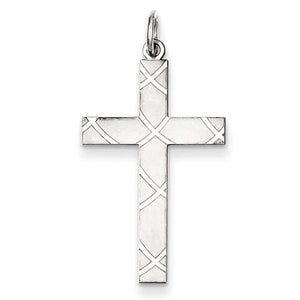 Sterling Silver Laser Designed Cross Pendant