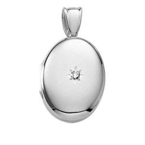 Platinum Oval Premium Weight & Genuine Diamond Locket