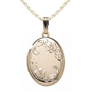 14K Gold Filled Oval Photo Locket - 5/8 Inch x 3/4 Inch